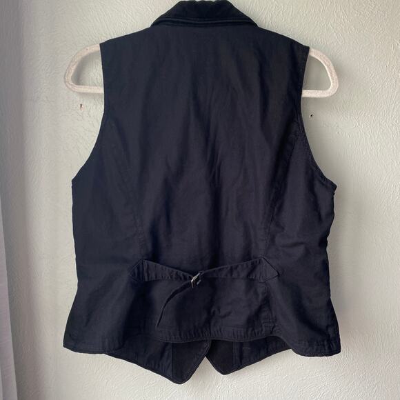 Lauren Ralph Lauren Black Velvet Denim Patchwork Vest Womens Size L - Picture 8 of 11
